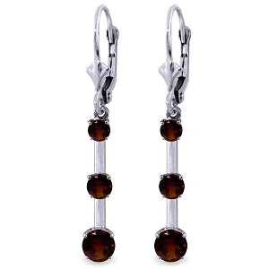 2.5 Carat 14K Solid White Gold Pathways Garnet Earrings