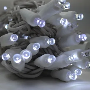 50-light  Pure White LED Twinkle Lights - 50 Count Bulbs, White Wire