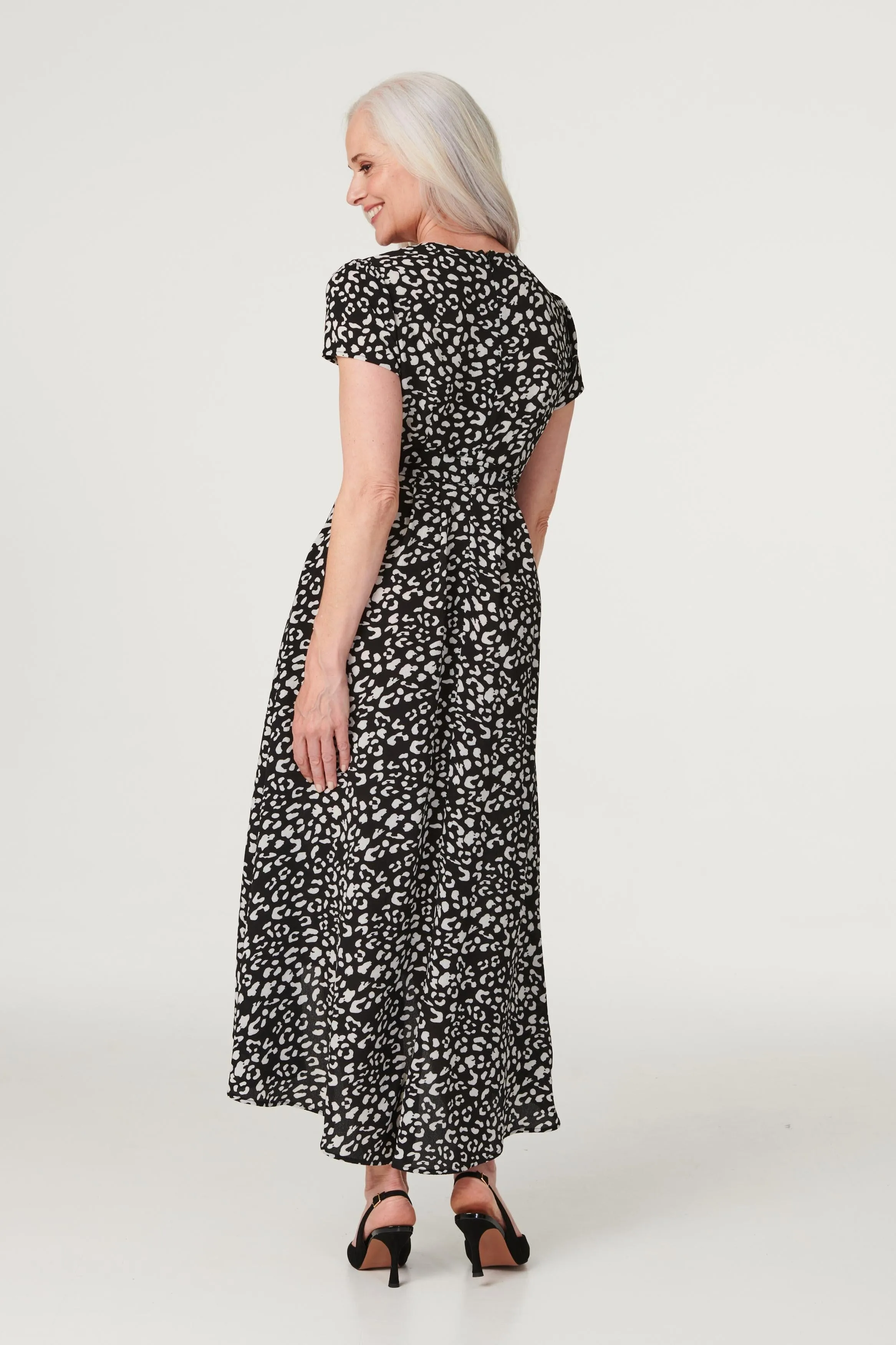 Animal Print High Low Maxi Dress