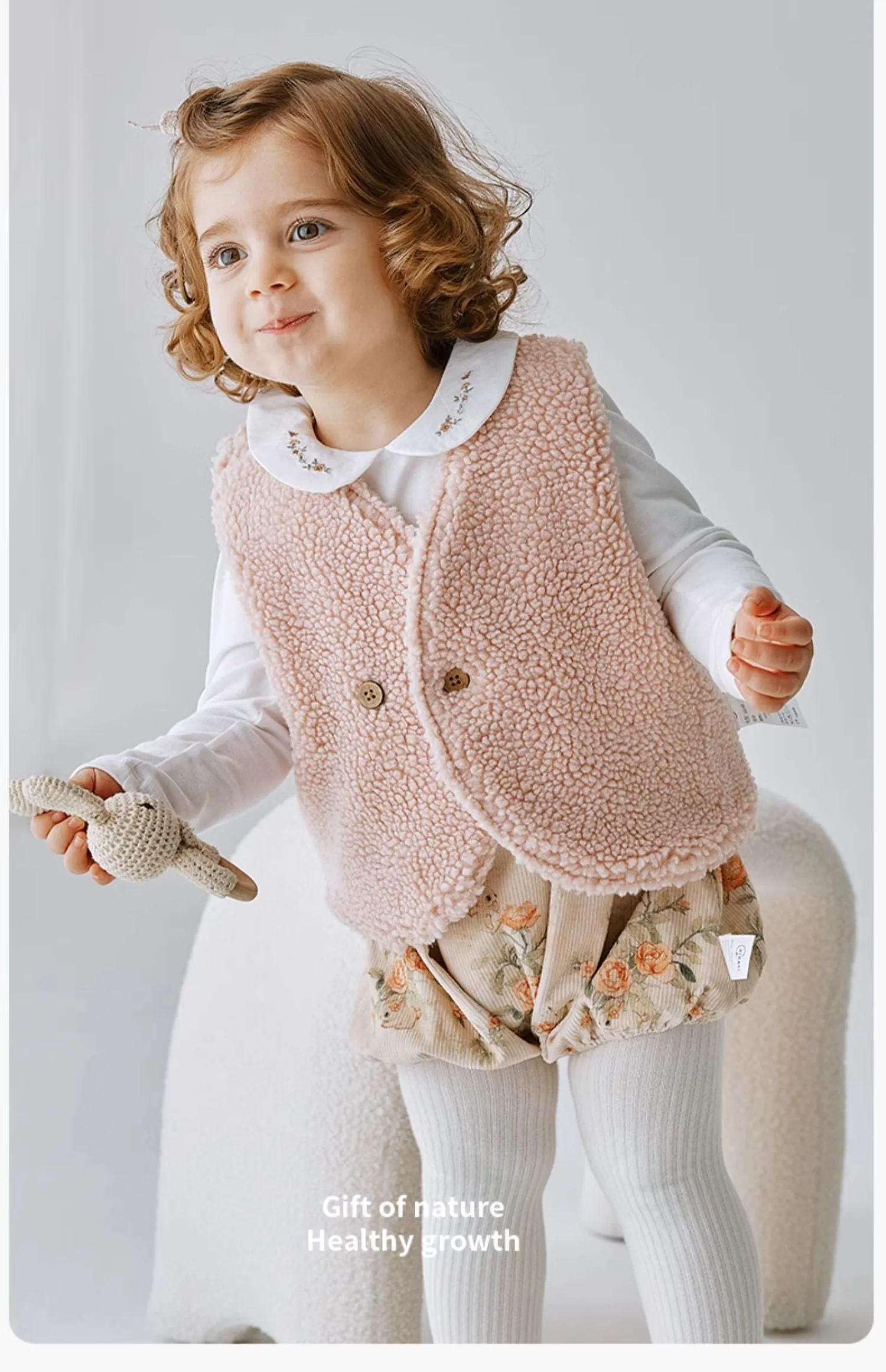 Baby reversible pink vest