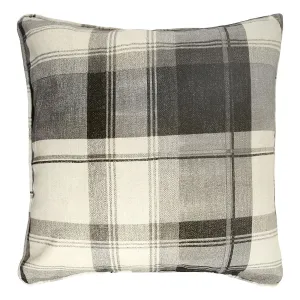 Balmoral Check Cushion by Fusion in Slate 43 x 43cm