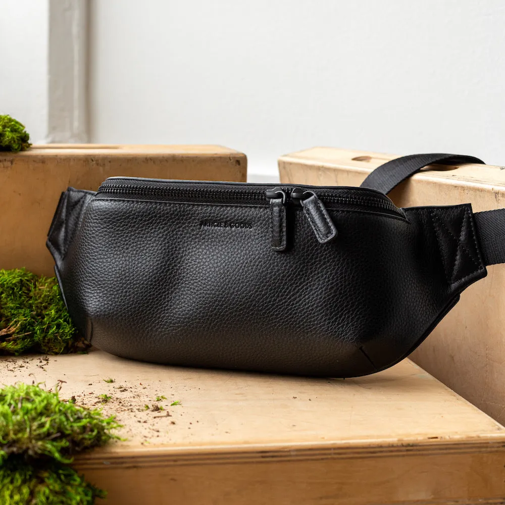 Belt Sling Bag - N.161 - Black Pebble Grain