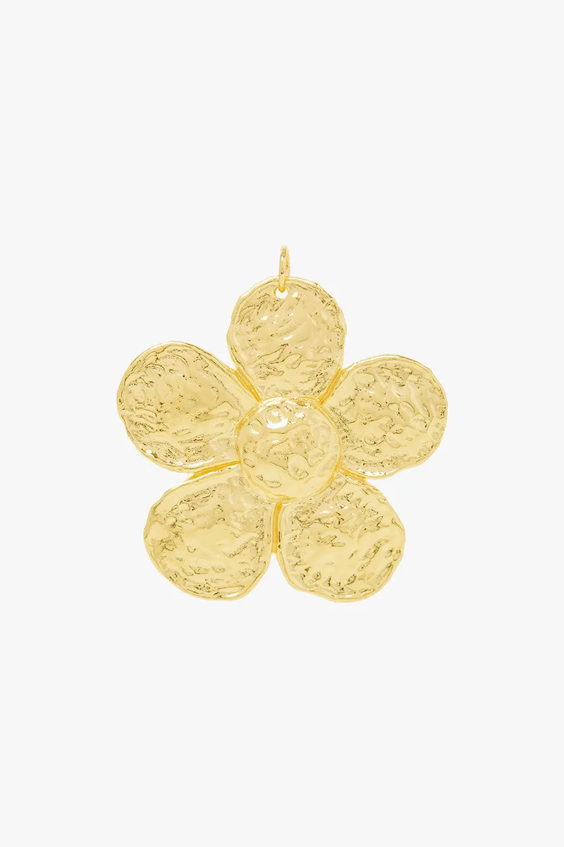 Big Flower Necklace Gold Plated