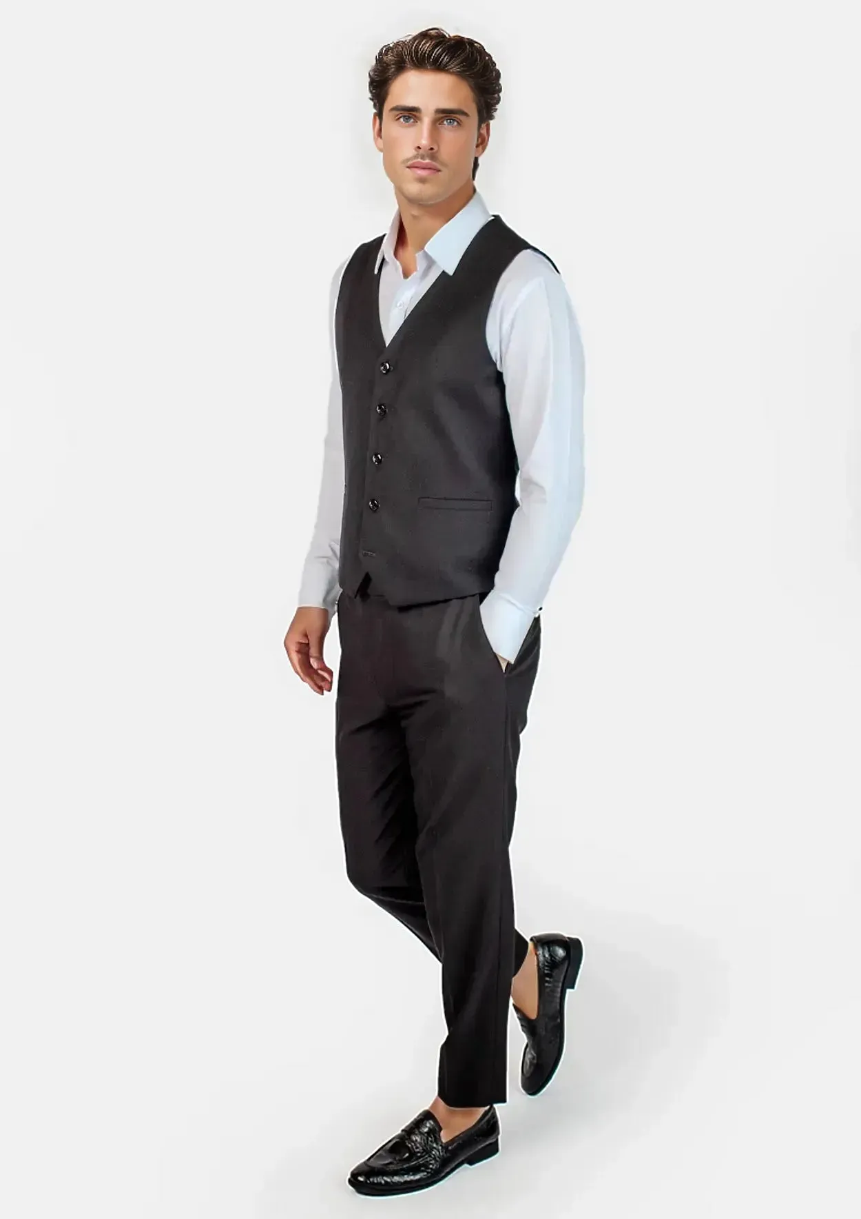 Black Crosshatch Vest