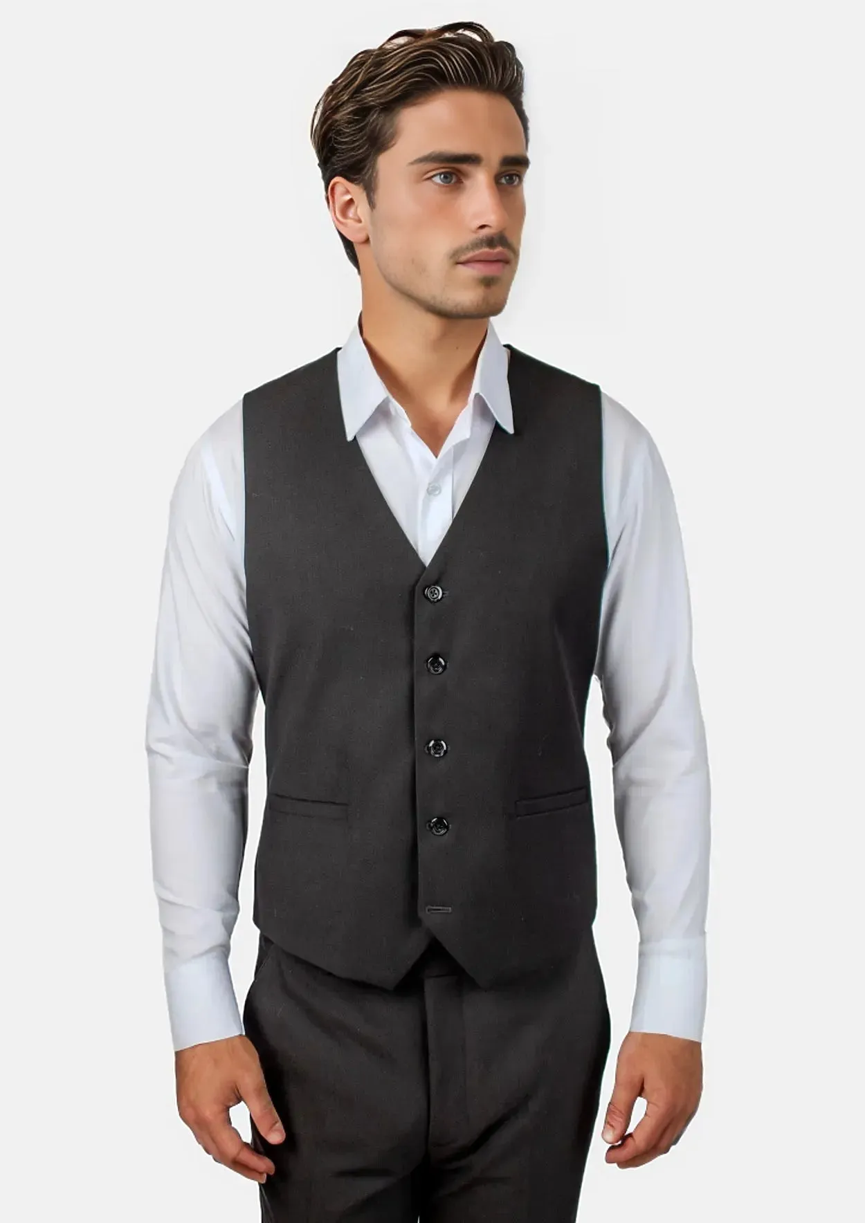 Black Crosshatch Vest