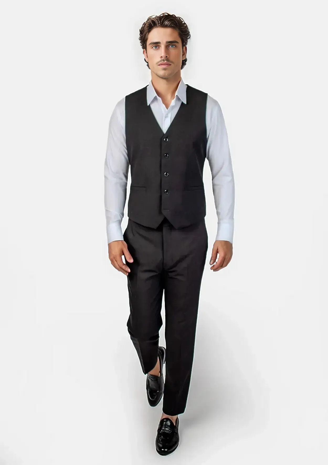 Black Crosshatch Vest