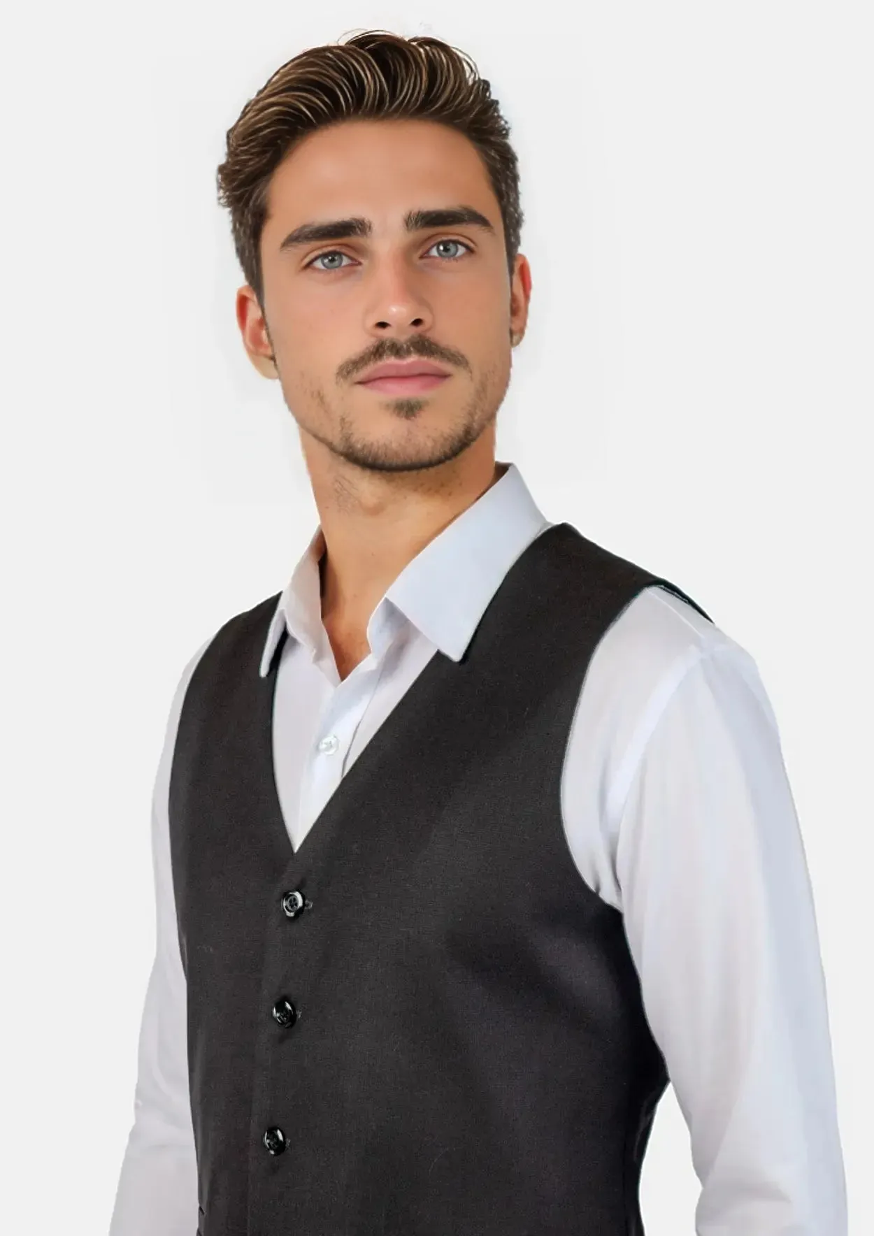 Black Crosshatch Vest