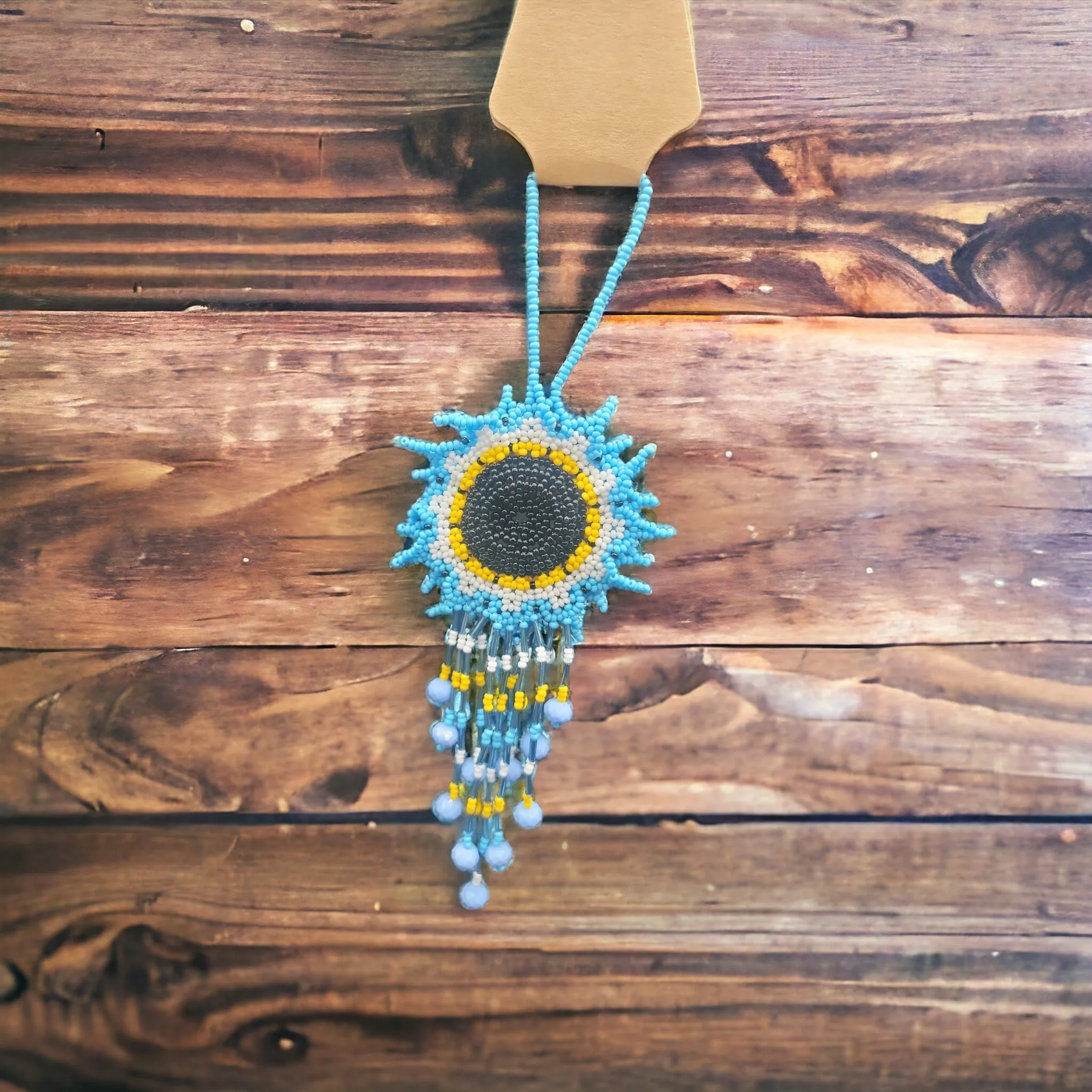 Blue Beaded Sunflower