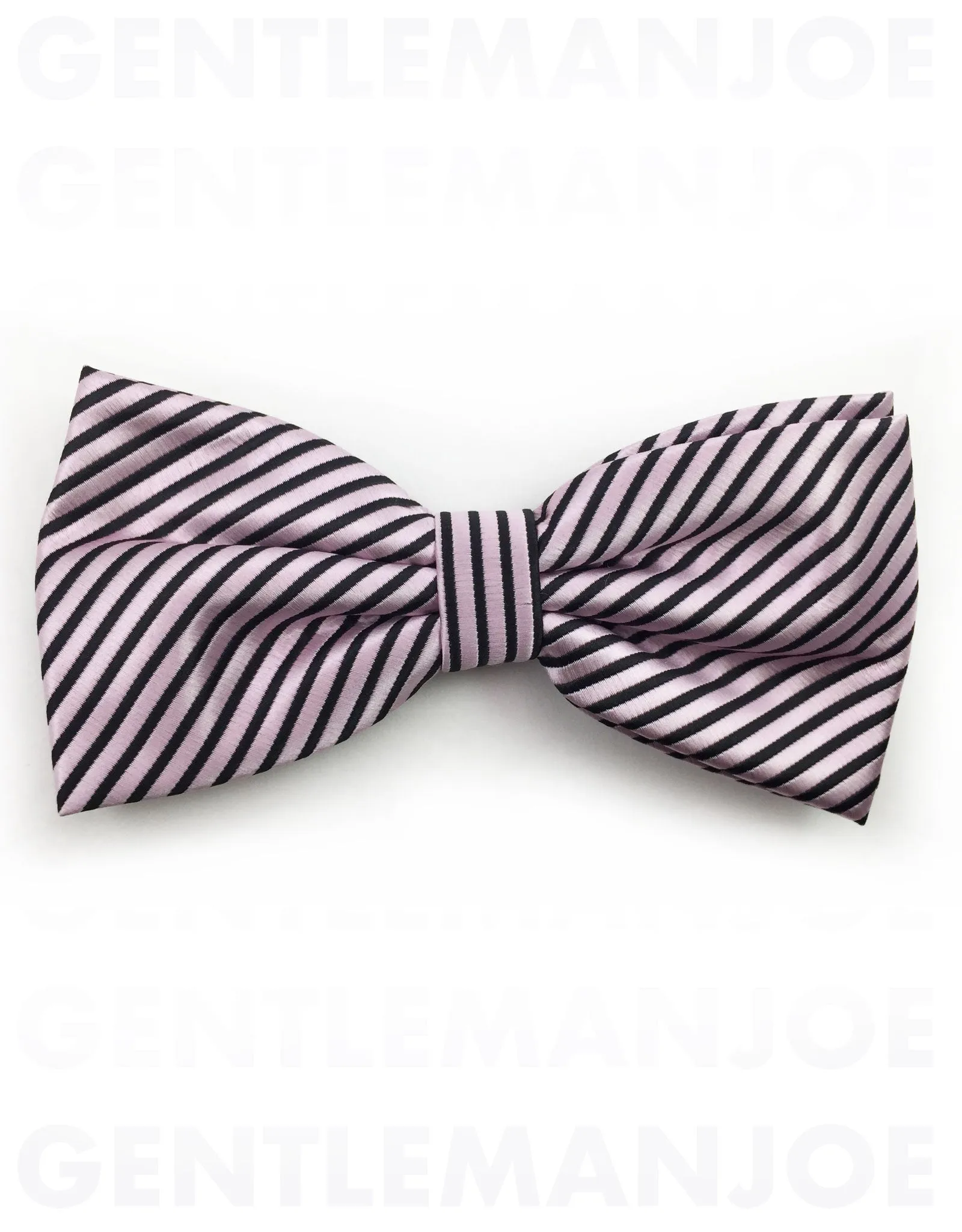 Blush Pink & Black Striped Bowtie