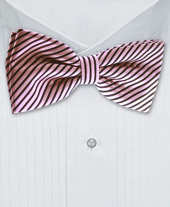 Blush Pink & Black Striped Bowtie