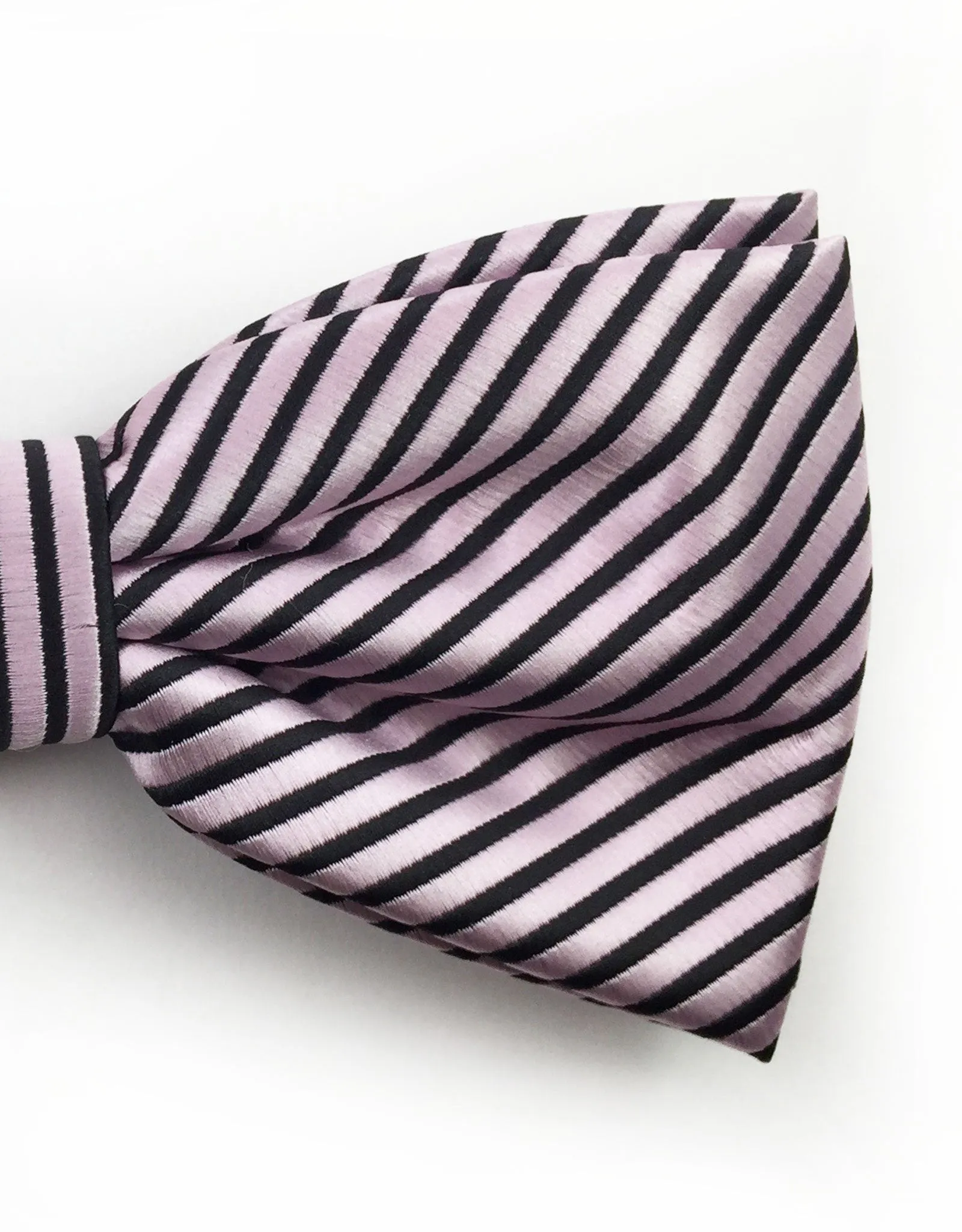 Blush Pink & Black Striped Bowtie