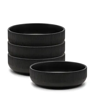 Brae Pasta Bowls 18 x 5.5cm - Set of 4 - Black