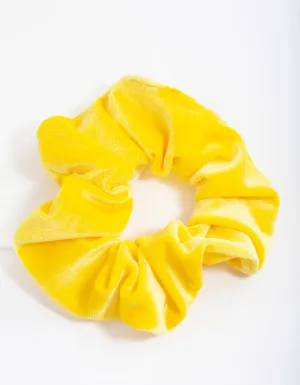 Bright Yellow Velvet Scrunchie