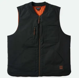 BRIXTON BUILDERS ABRAHAM REVERSIBLE VEST WASHED BLACK/RUST ORANGE