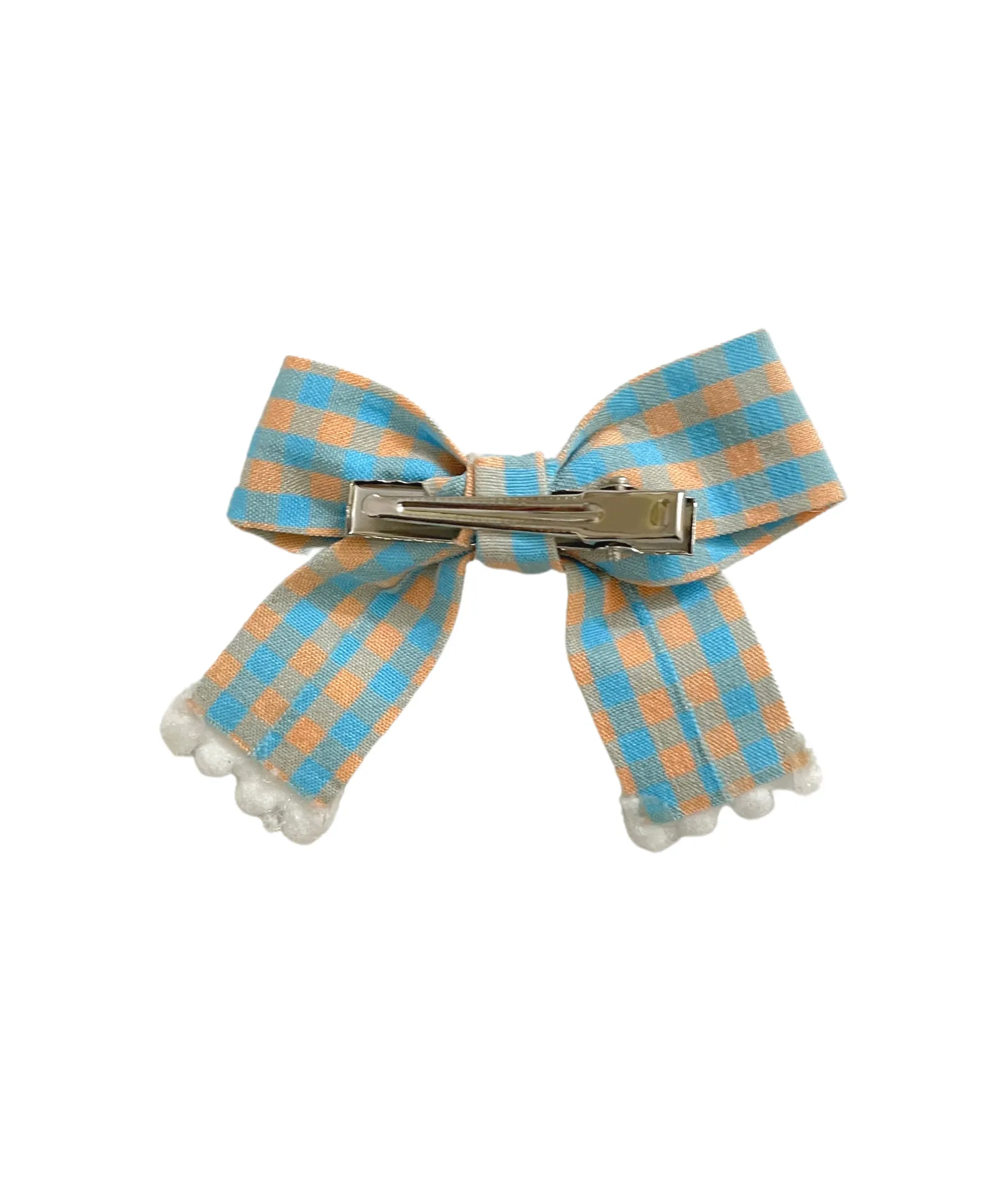 Checked Bow Alligator Clip - Blue & Yellow