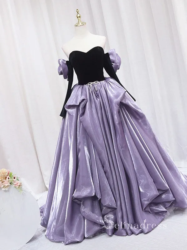 Chic A-line Sweetheart Lavender Cheap Prom Dresses Long Evening Gowns JKR001