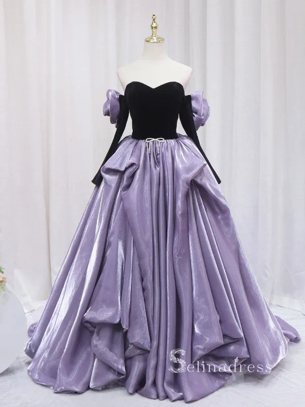 Chic A-line Sweetheart Lavender Cheap Prom Dresses Long Evening Gowns JKR001