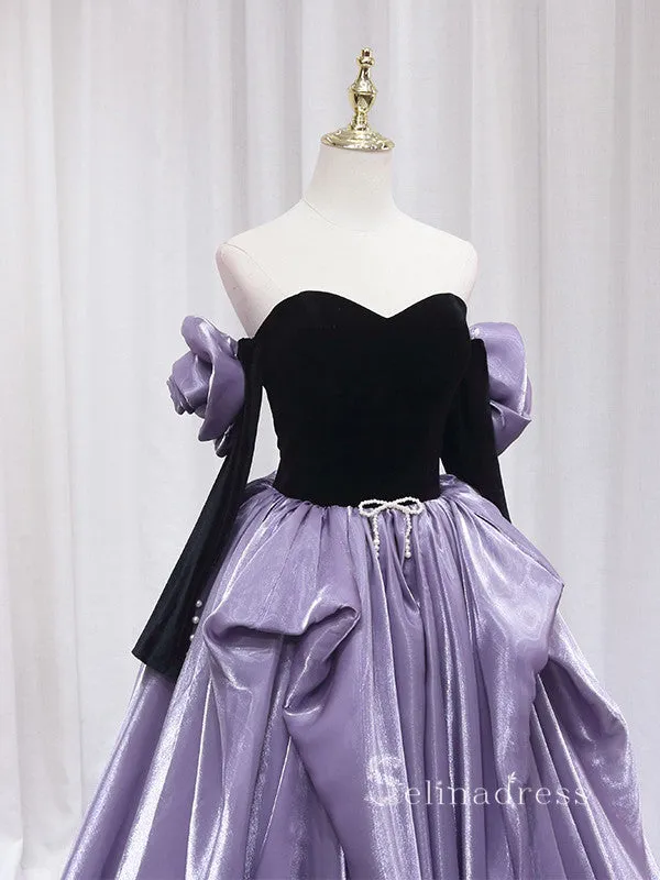 Chic A-line Sweetheart Lavender Cheap Prom Dresses Long Evening Gowns JKR001