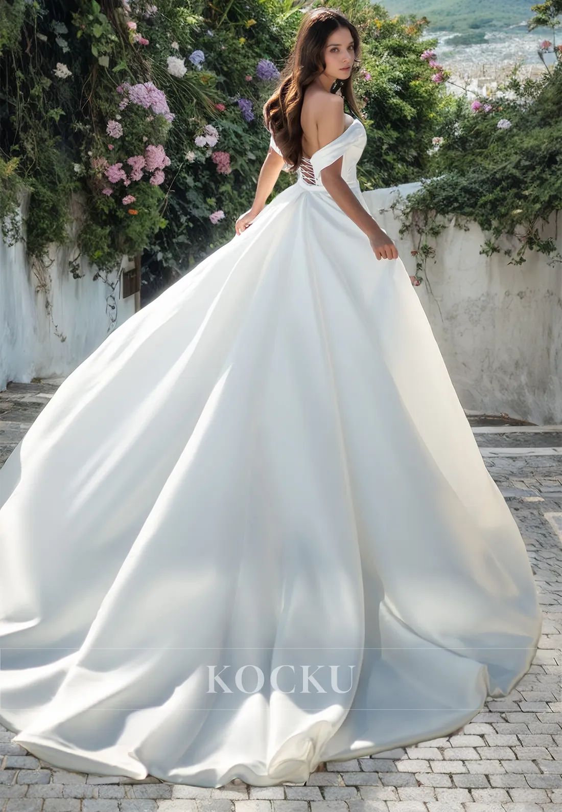 Classic & Timeless Off-Shoulder Sheath Wedding Dress