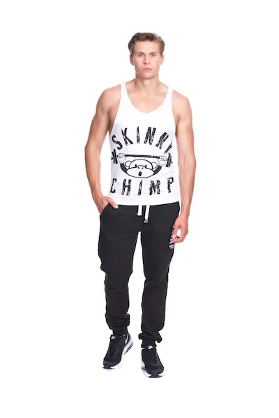 Classic Raw Cut Unisex Gym Vest-White