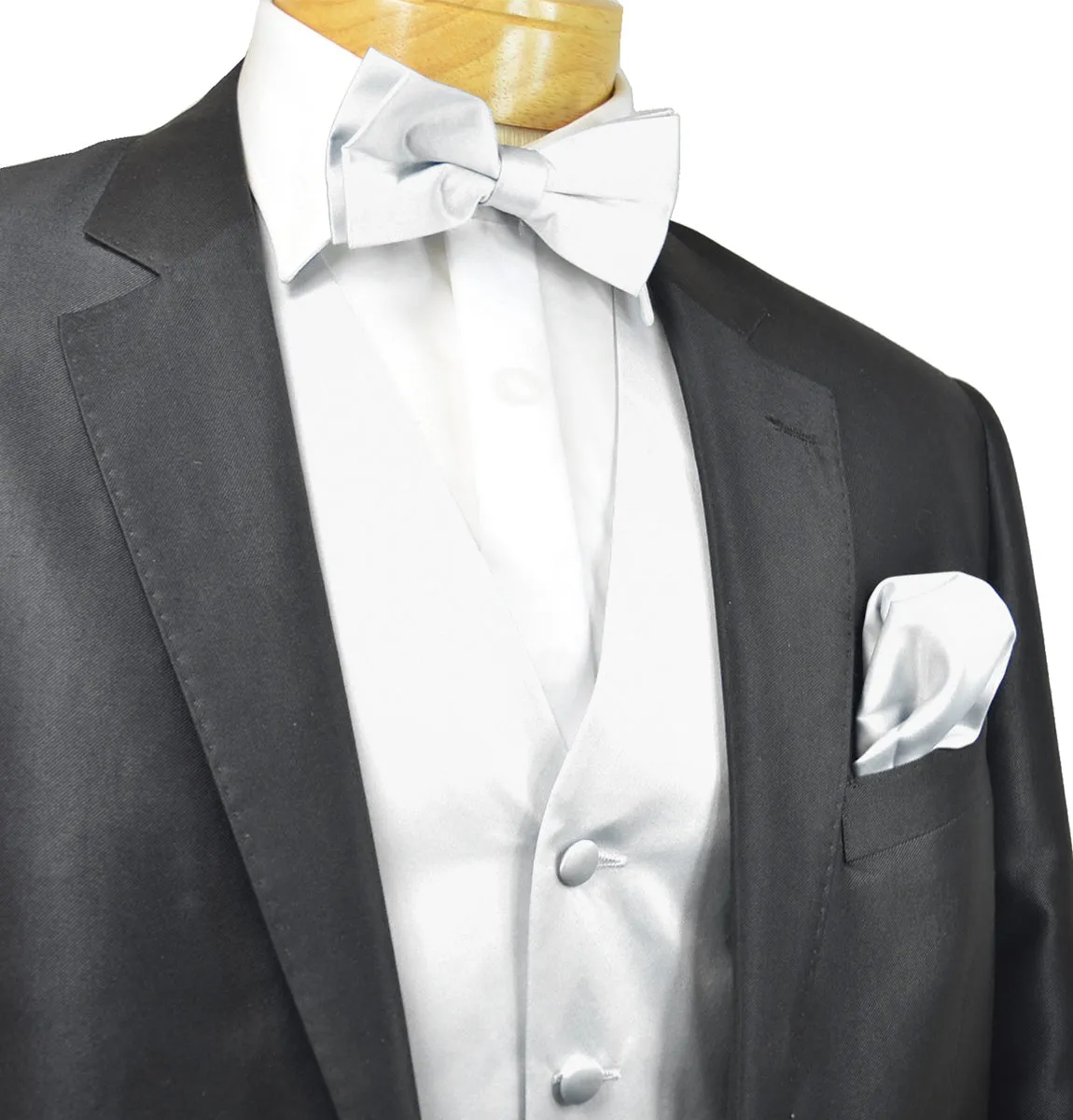 Classic Solid White Mens Tuxedo Vest Set