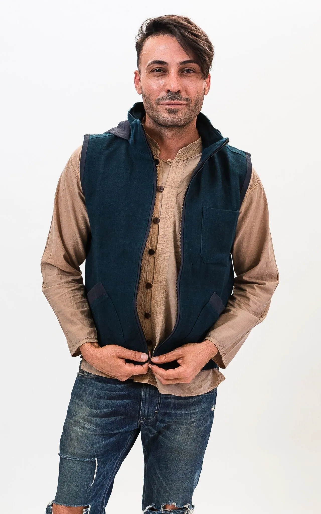 Cotton Vest with Hood