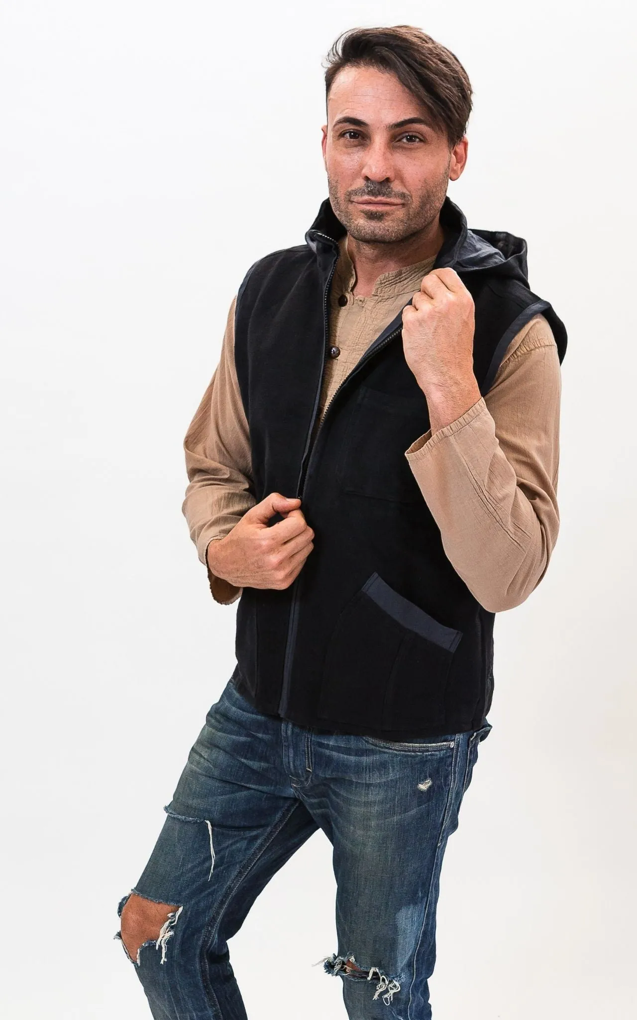 Cotton Vest with Hood