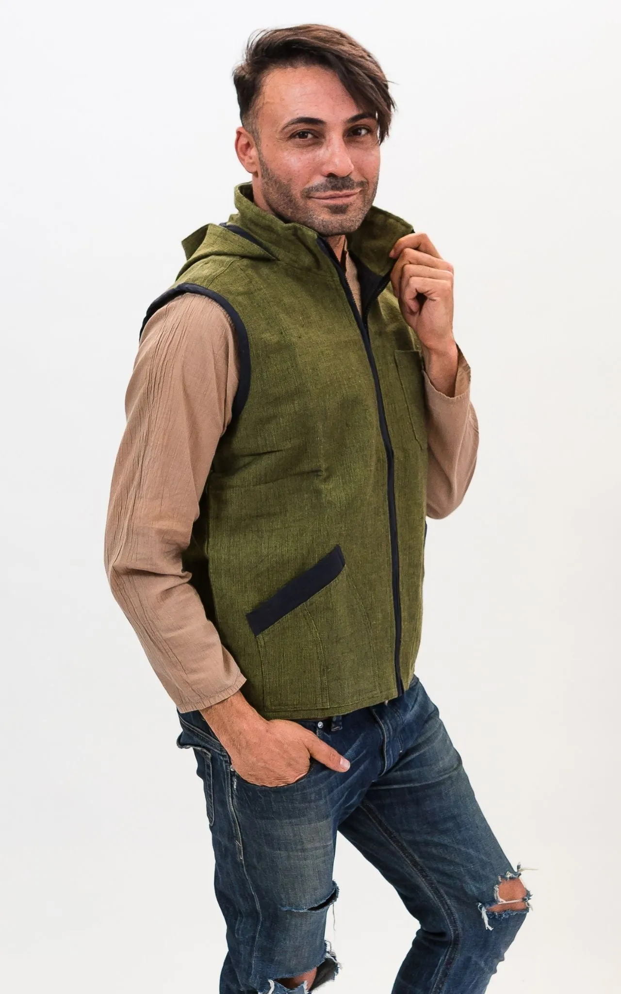 Cotton Vest with Hood