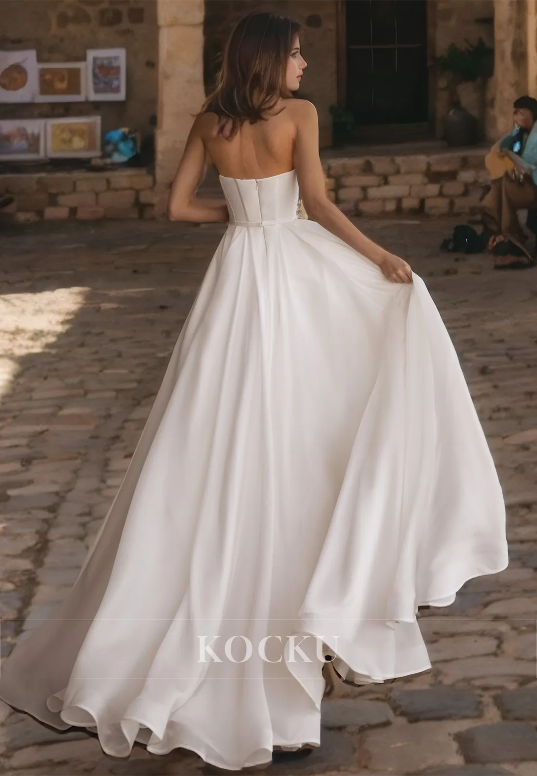 Elegant & Simple Off-Shoulder Sleeveless A-Line Wedding Dress