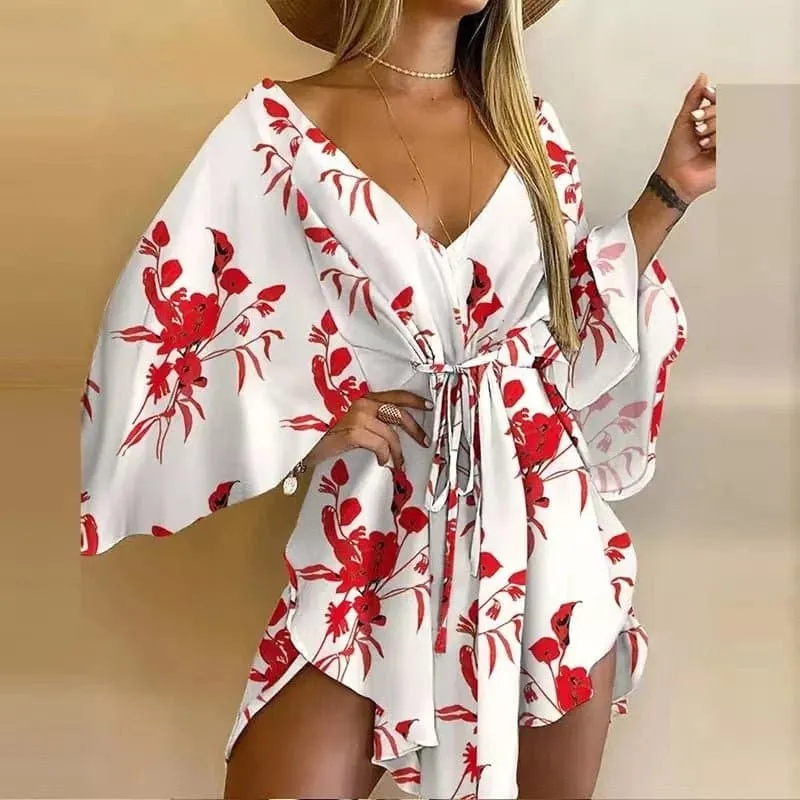 Elegant Beach Dresses - Stylish Summer Dresses with Lace Closure & Batwing Sleeves