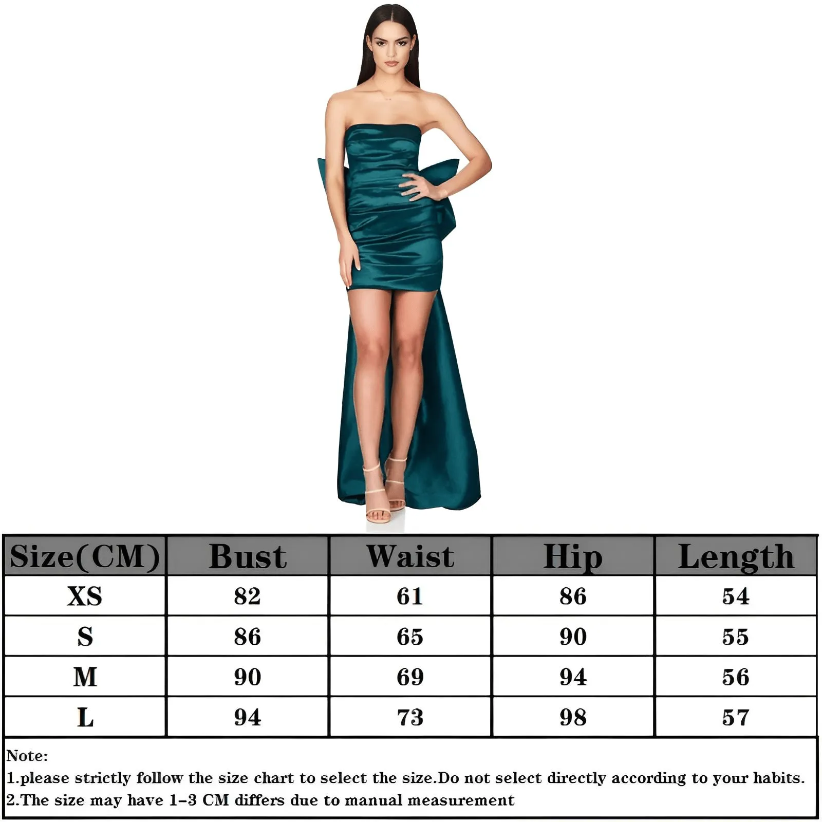 Elegant Bow Strapless Backless Mini Dress Women's Evening Dress