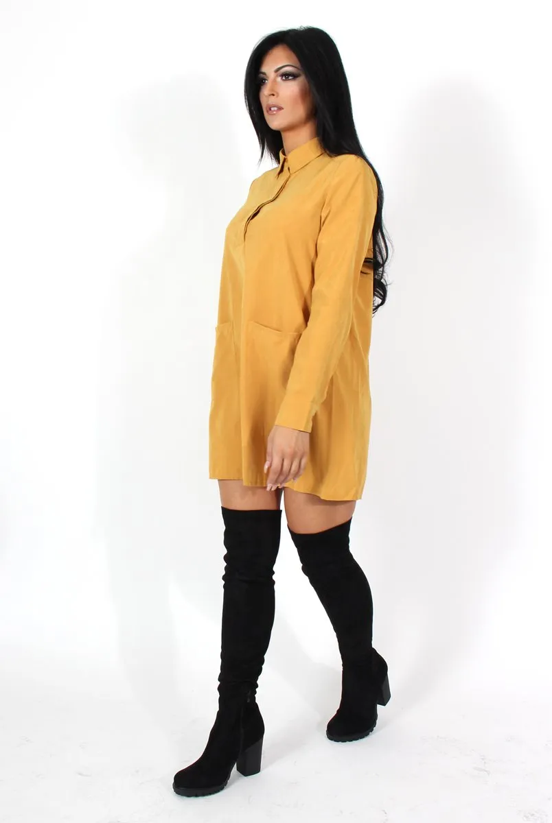 Elodie Mustard Shirt Dress