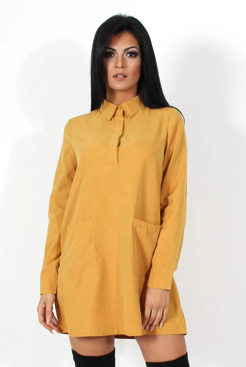 Elodie Mustard Shirt Dress