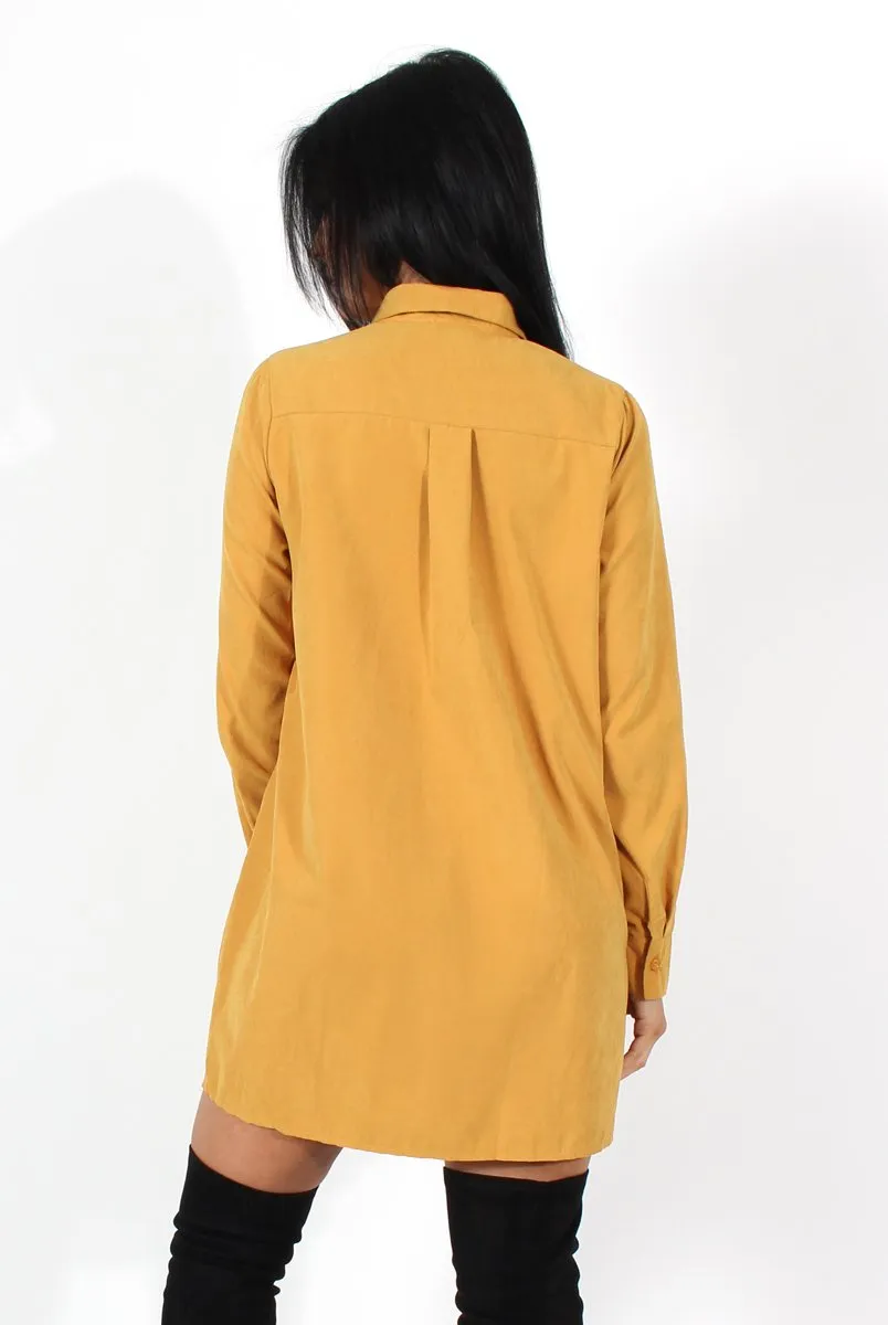 Elodie Mustard Shirt Dress