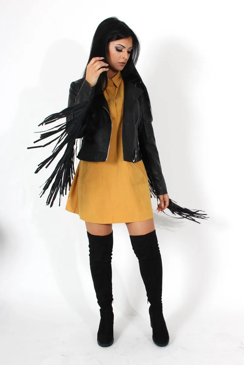 Elodie Mustard Shirt Dress