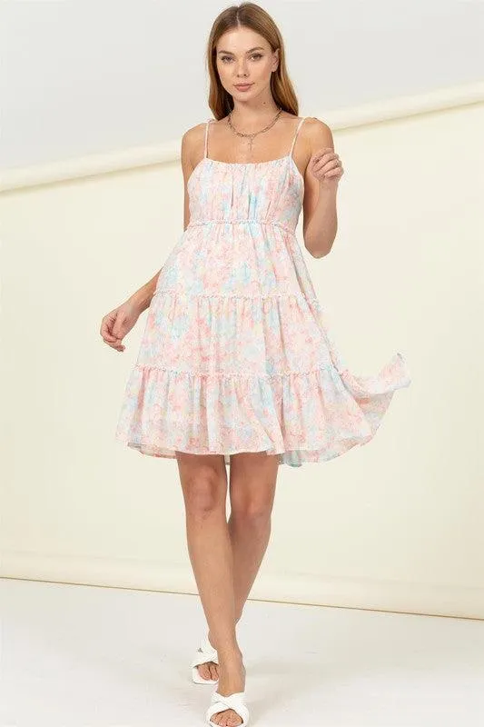 Flirty Floral Tie-Strap Midi Dress