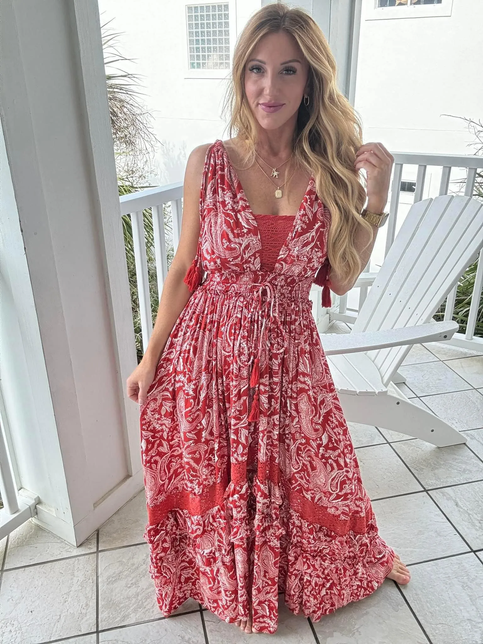 Floral Maxi Dress in Rust - 10/7