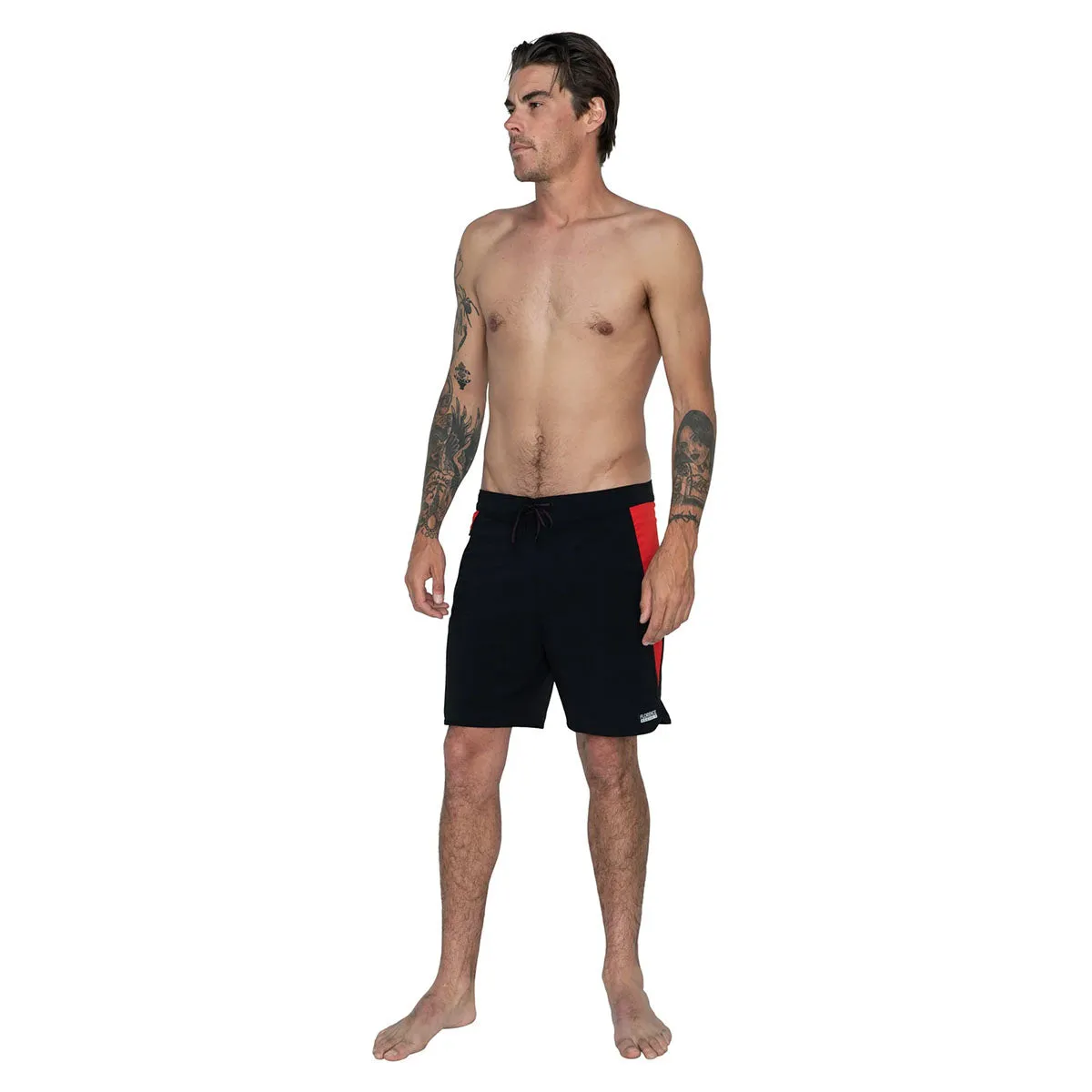 Florence Marine X Burgee Boardshort - Black/Racing Red