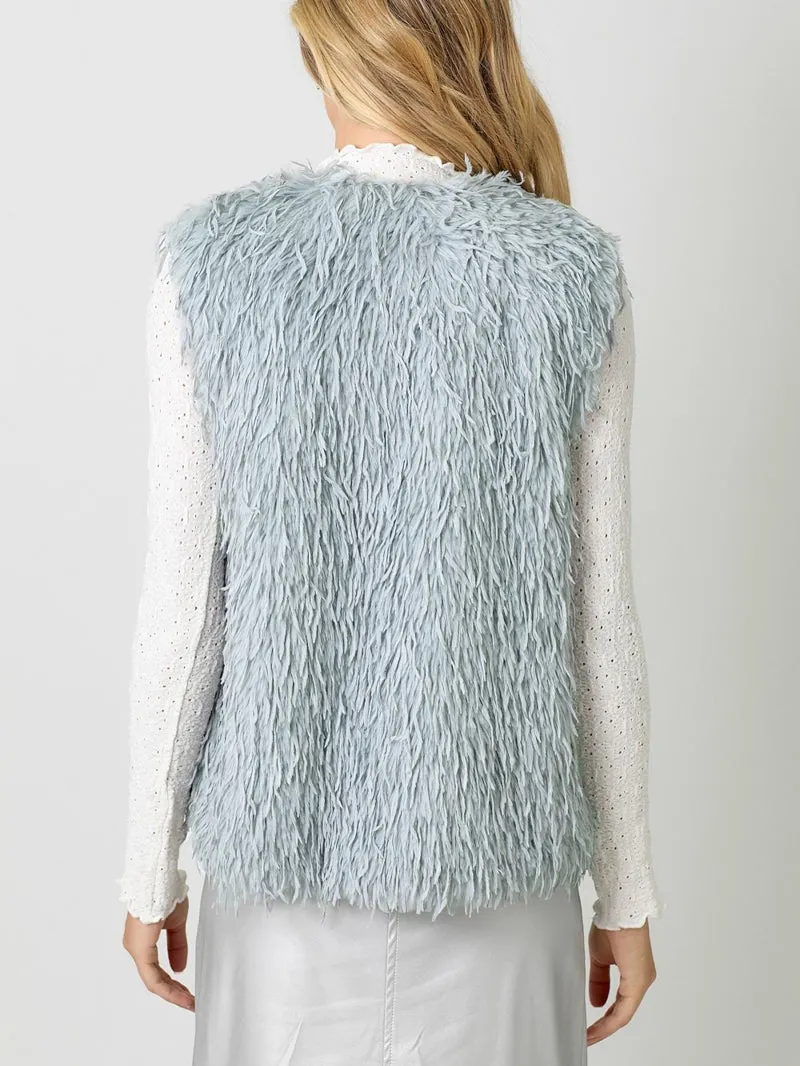 Frosted Sky Fur Vest - Cloudy Blue