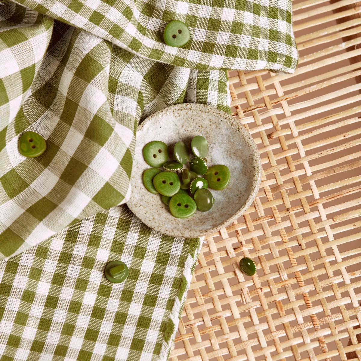 Gingham Double Gauze - Atelier Brunette - Matcha Leaf