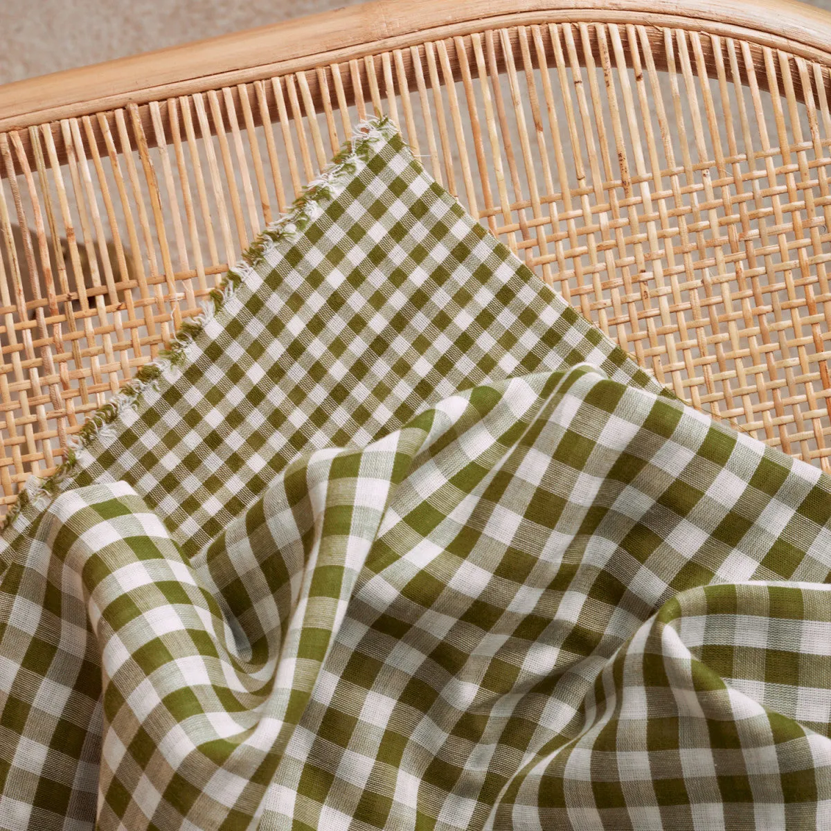 Gingham Double Gauze - Atelier Brunette - Matcha Leaf