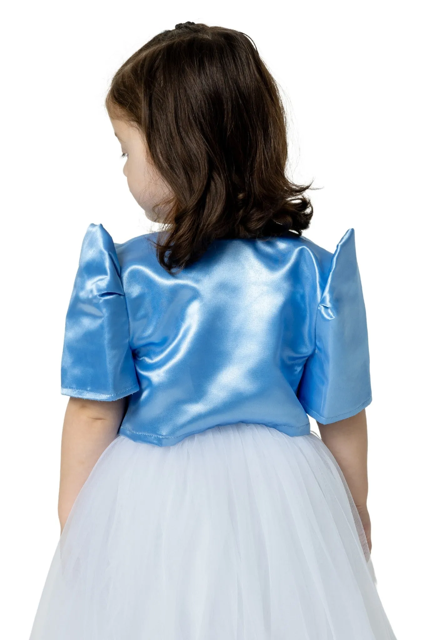 GR04 - Girls' Satin Bolero Blue - Filipiniana