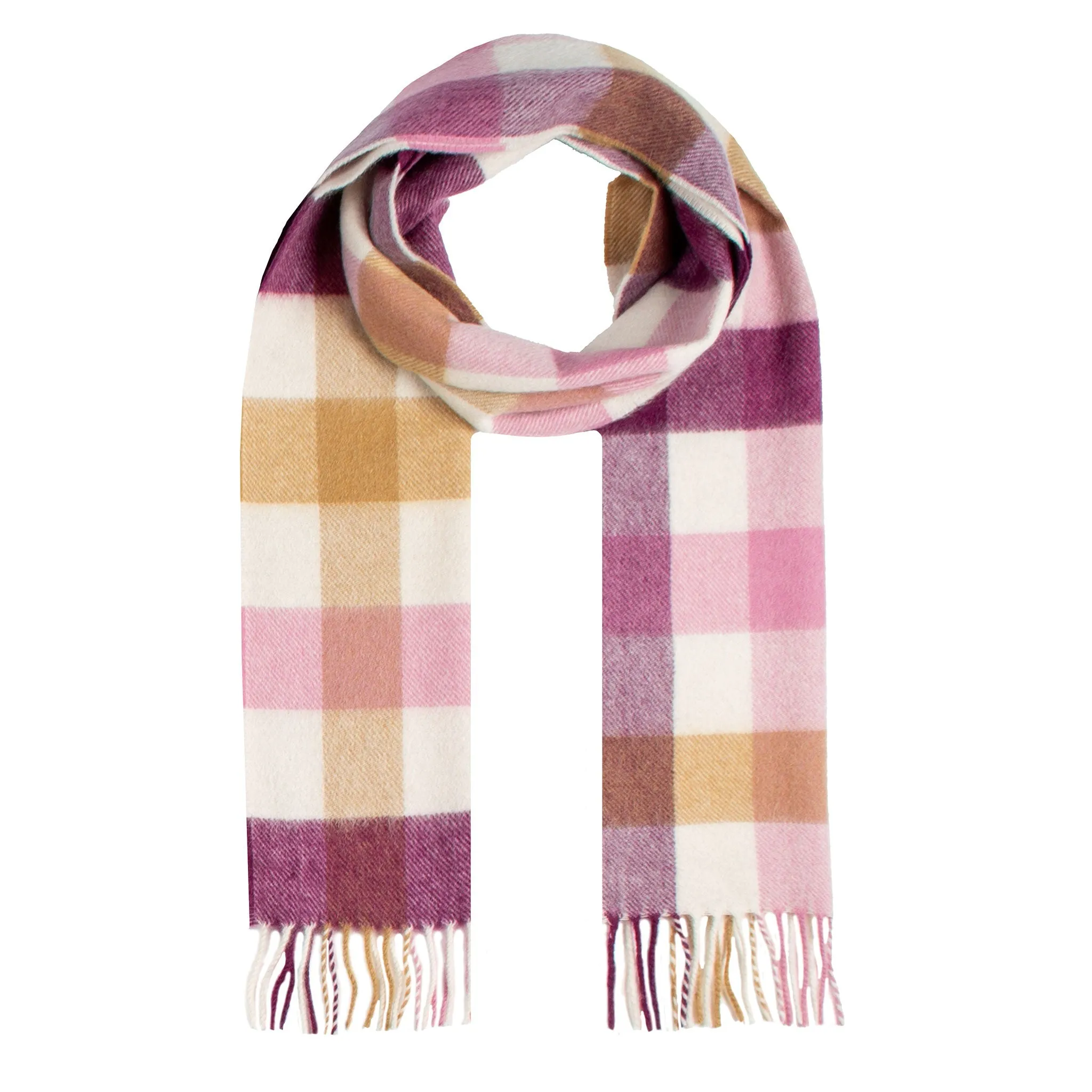 Heritage Plaid Check Cashmere Scarf with Tassels and Gift Box