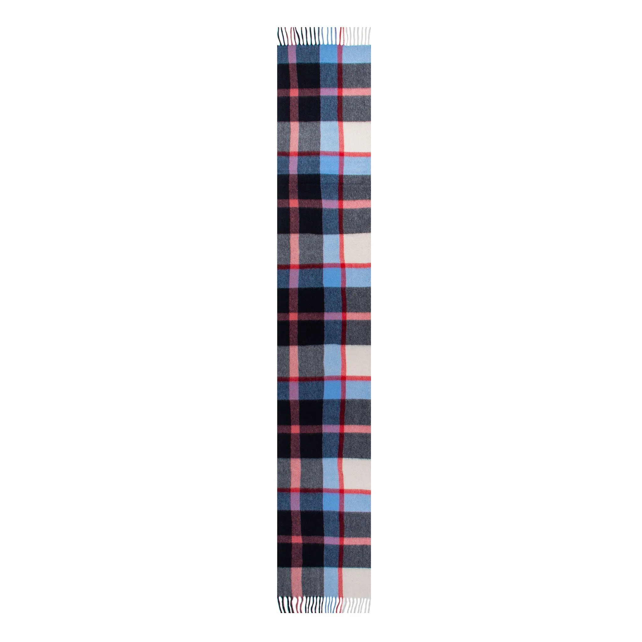 Heritage Plaid Check Cashmere Scarf with Tassels and Gift Box