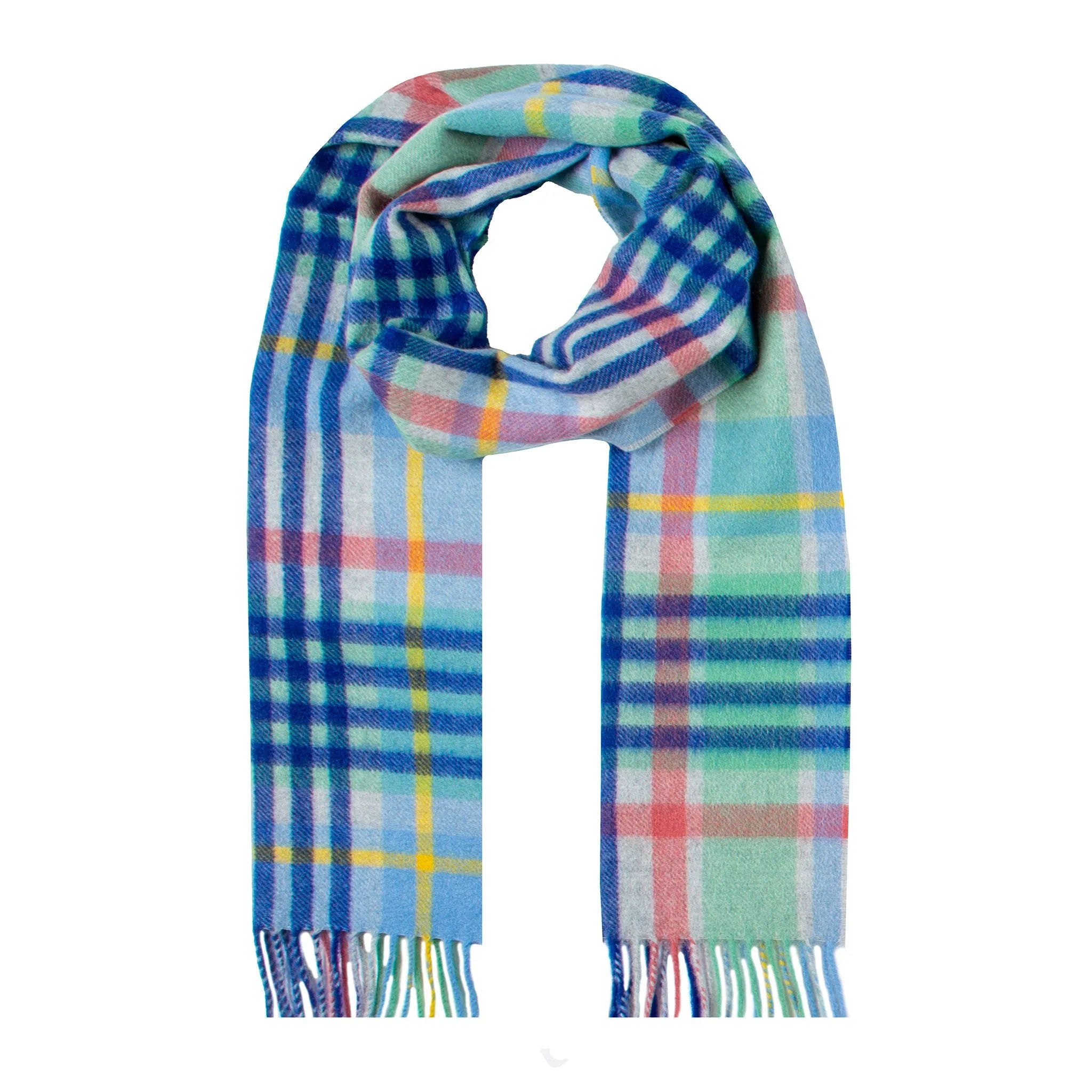 Heritage Plaid Check Cashmere Scarf with Tassels and Gift Box