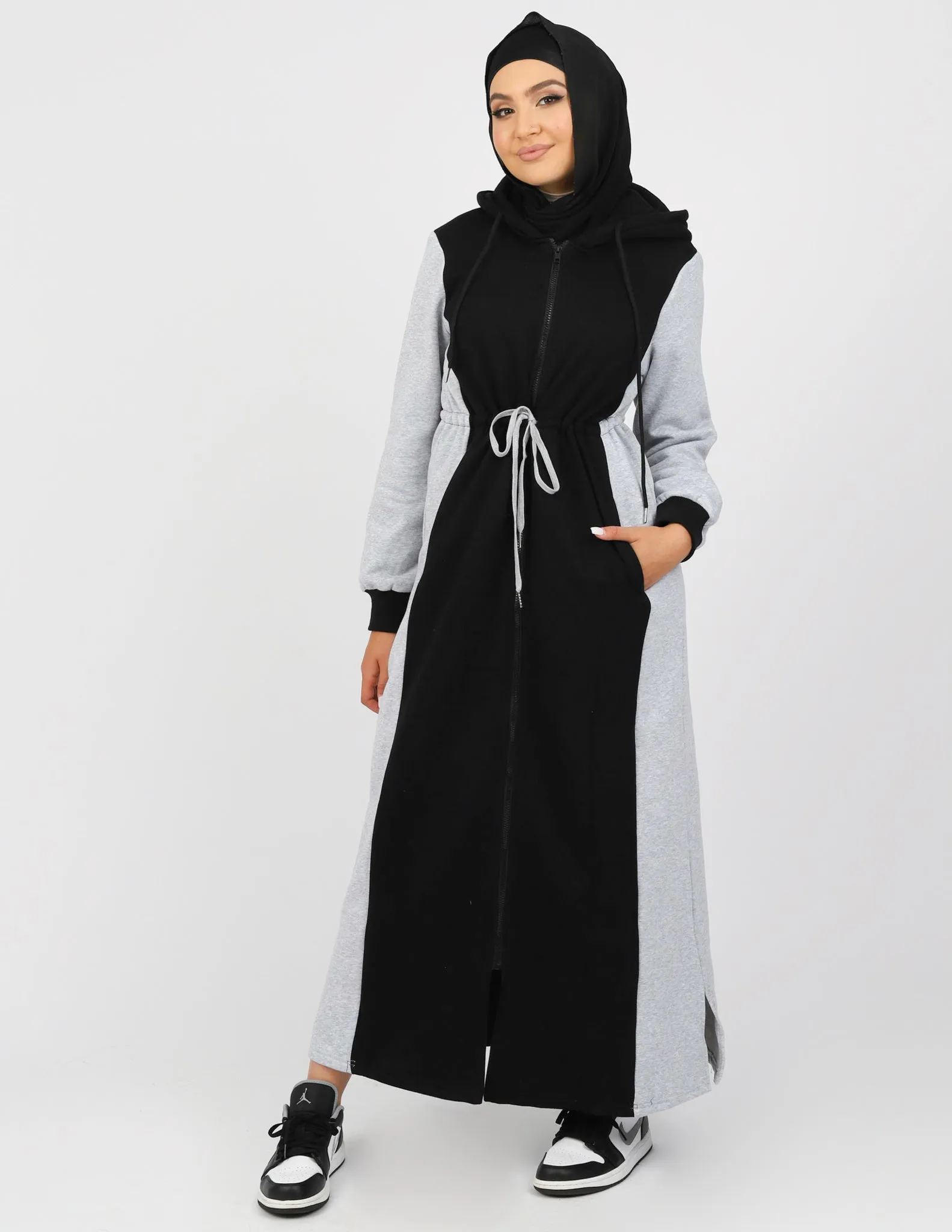 Hooded Zip Front Dress