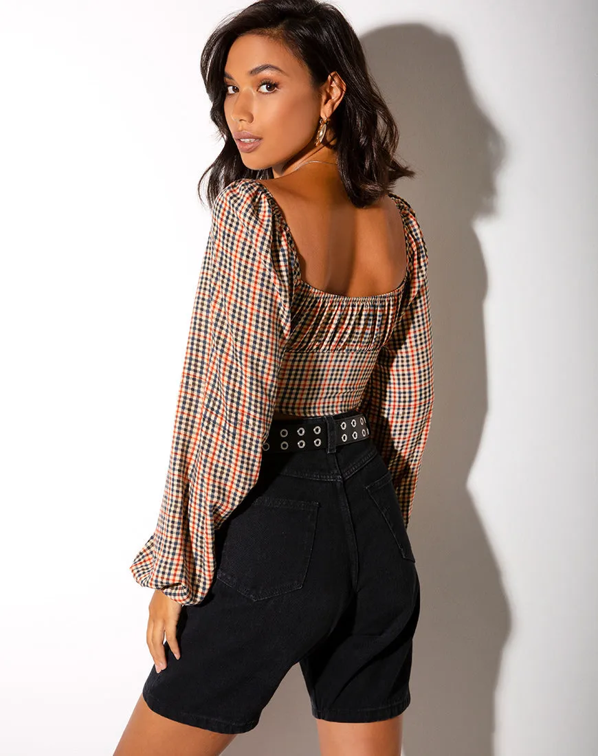 Irene Crop Top in Country Check