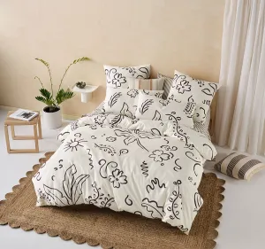 Kenzi Quilt Cover Set Range Vanilla