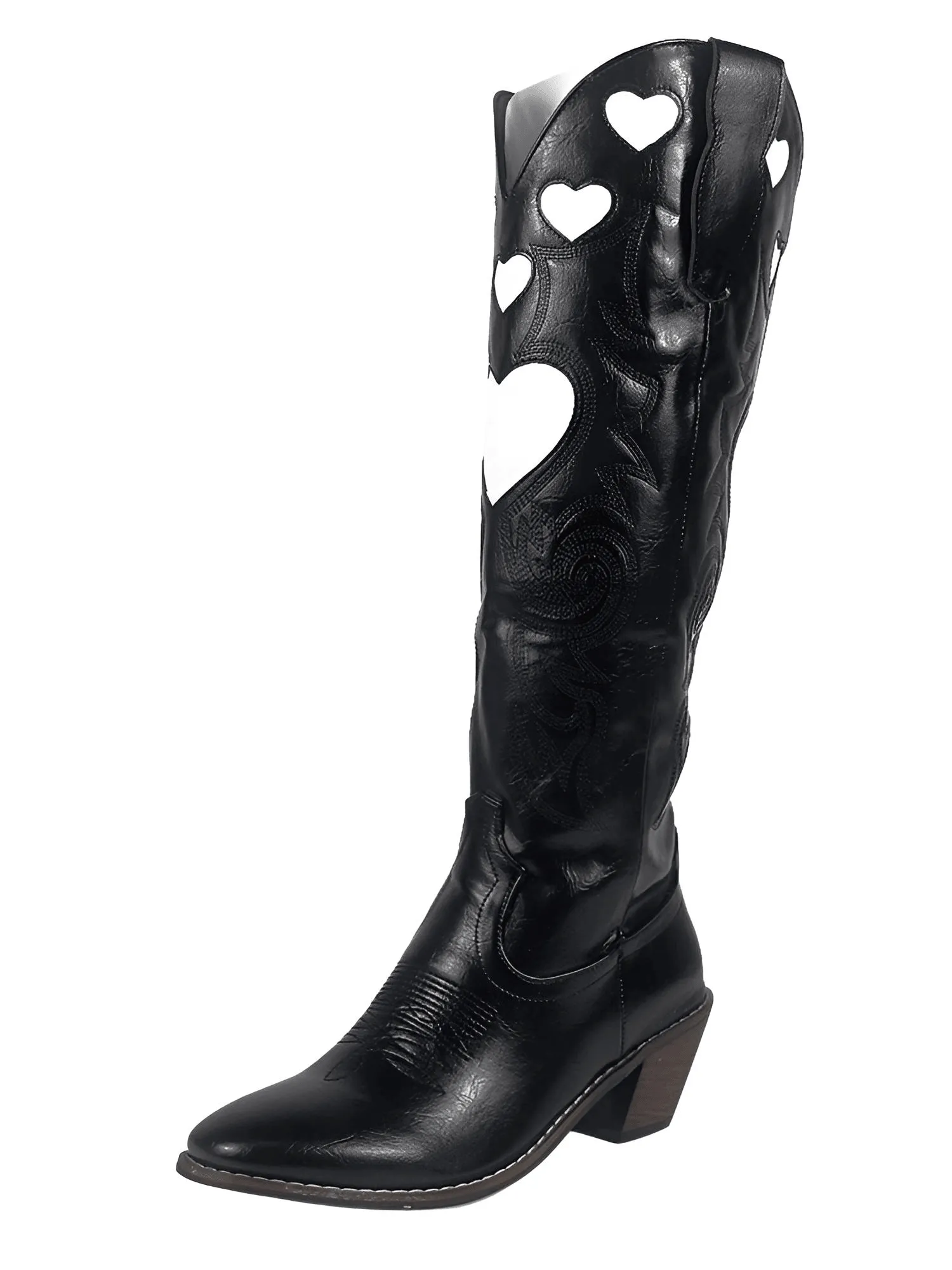 Knee High Heart Shape Cowboy Boots For Women - In 8 Colors!