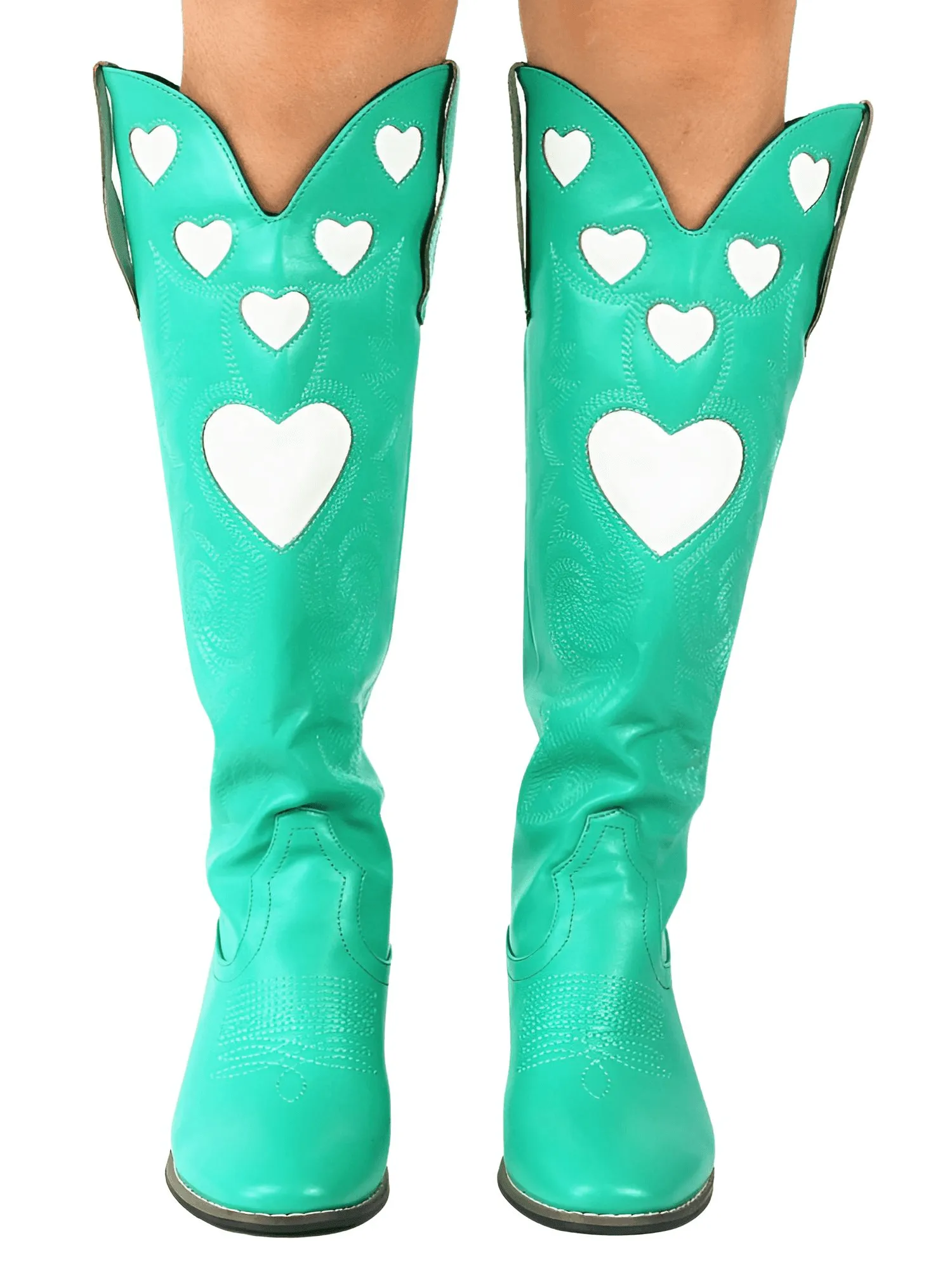 Knee High Heart Shape Cowboy Boots For Women - In 8 Colors!